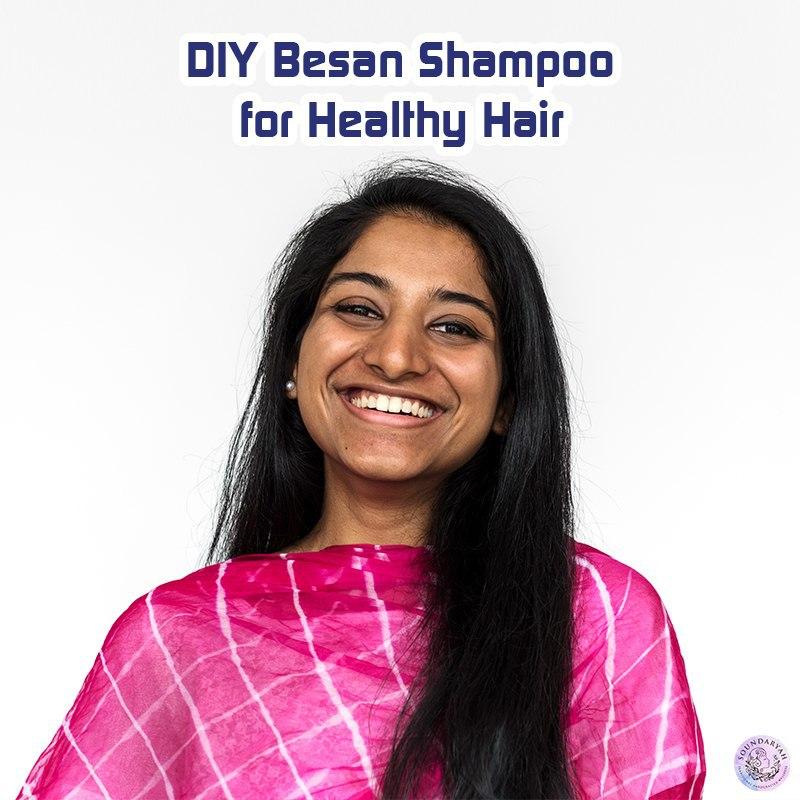 Tired of unending hair problems? Ditch the chemical products and try out this DIY Besan (Chickpea/Gram Flour) Shampoo for healthy hair.