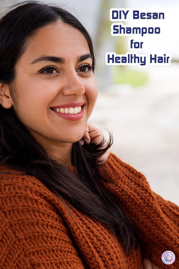 Tired of unending hair problems? Ditch the chemical products and try out this DIY Besan (Chickpea/Gram Flour) Shampoo for healthy hair.